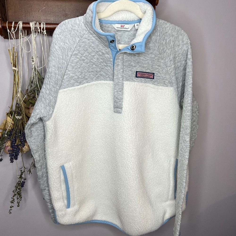 Vineyard Vines Quilted Sherpa 1/4 Snap Pullover Size XS
